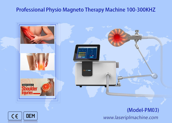 100-300 Khz Pendingin Udara Mesin Terapi Magneto Cedera Olahraga Pereda Nyeri Sendi Physio