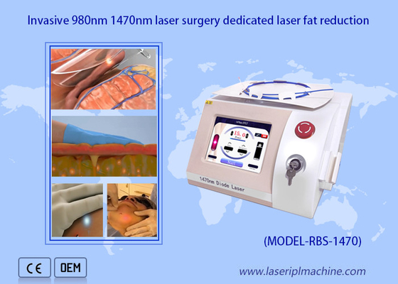 Serat Laser Pengurangan Lemak Mesin Laser Dioda Portabel 980nm 1470nm Laser Optik