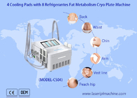 Mesin EMS Fat Reduce Cryo Plate dengan 4 Bantalan Pendingin