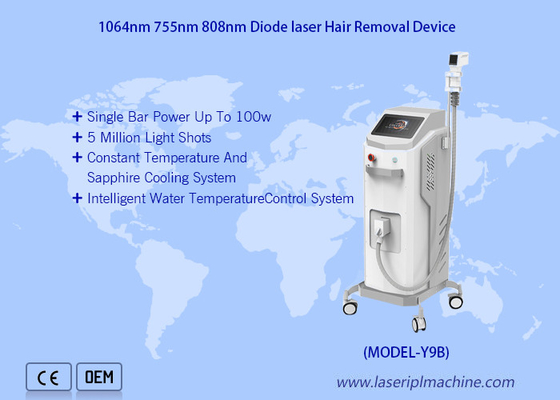 Peralatan Penghilang Rambut Laser 3 Diode 808nm 755nm 1064nm