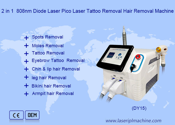 Mesin Laser Dioda Spa 808 Nm 2 In 1 Penghilang Bulu Dan Penghilang Tato Picosecond