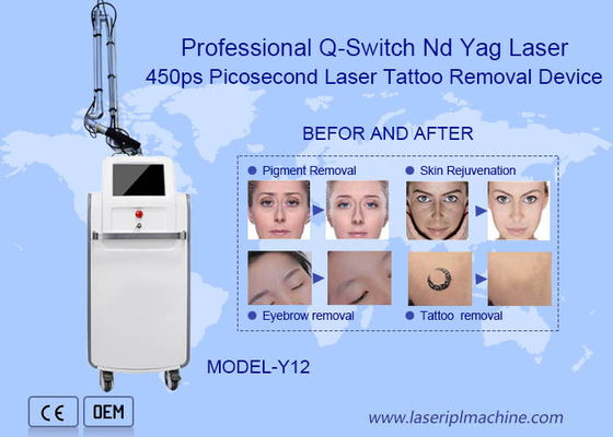 755nm Profesional Nd Yag Picosecond Laser Mesin Penghapusan Tato