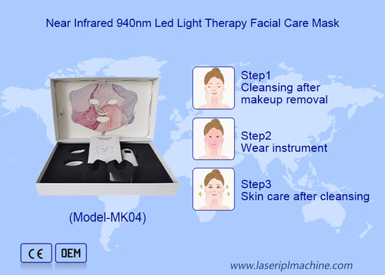 4 Level LED Intensity Infrared Light Face Mask Peralatan Kecantikan Rumah