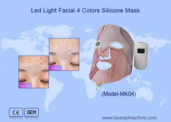 Berat kotor 13,1KG Peremajaan Kulit Infrared Light Face Mask LED dengan 4 warna