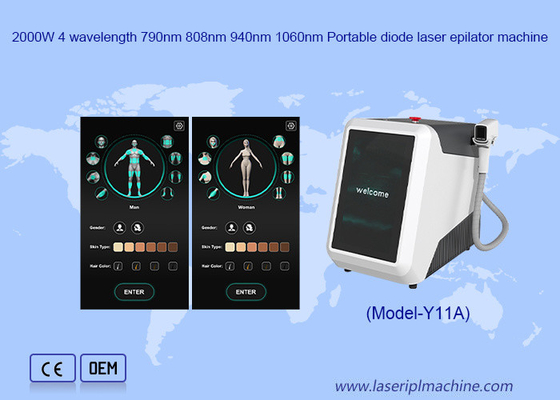 Portable 4 Wavelengths Dengan Sistem Pendingin Diode Laser Hair Removal Machine