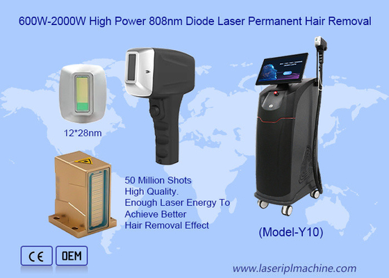 500W-1600W 4 panjang gelombang untuk semua warna kulit 808nm Diode Laser Hair Removal Machine