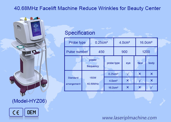 3in1 40.68MHz Terfokus Thermolift RF Kulit Tightening Badan Mesin Penegakan
