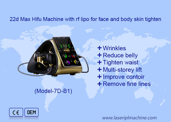 Portable 22d Max Hifu Machine Dengan Rf Lipo Untuk Lift Wajah dan Tighten Kulit Tubuh