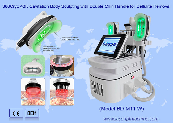 360 Cryo 40K Cavitation Body Sculpting dengan Double Chin Handle untuk Penghapusan Sellulit