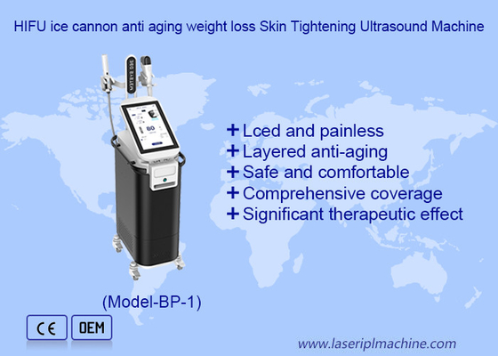 HIFU Penghapusan Kerutan V Line Ice Cryo Ultrasound Mesin Peremajaan Kulit