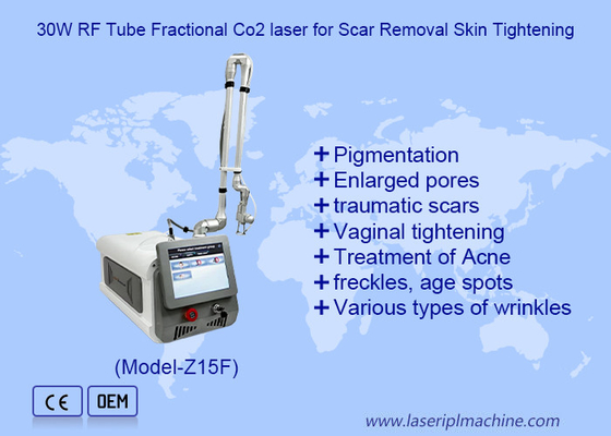 30W RF Tube Fractional Co2 Laser untuk Penghapusan Paru-paru dan Peningkatan Tekanan Kulit