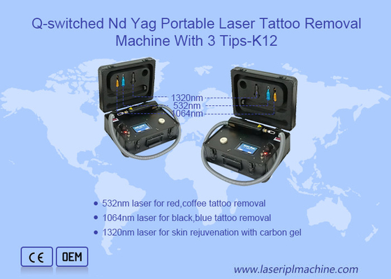 Ce Daftar Kualitas Tinggi Portable AC220V Laser Mesin Penghapusan Tato 1064nm 532nm 5HZ