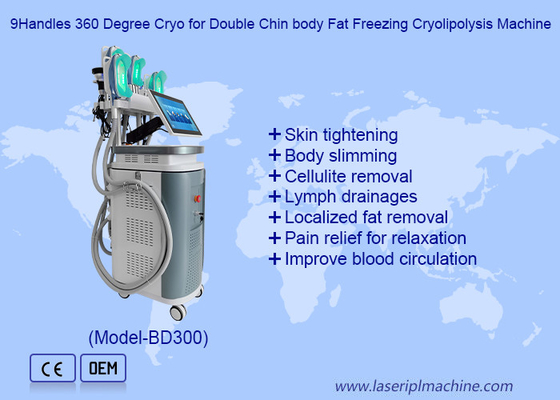 9Handles 360 Degree Cryo untuk Double Chin Body Fat Freezing Cryolipolysis Machine