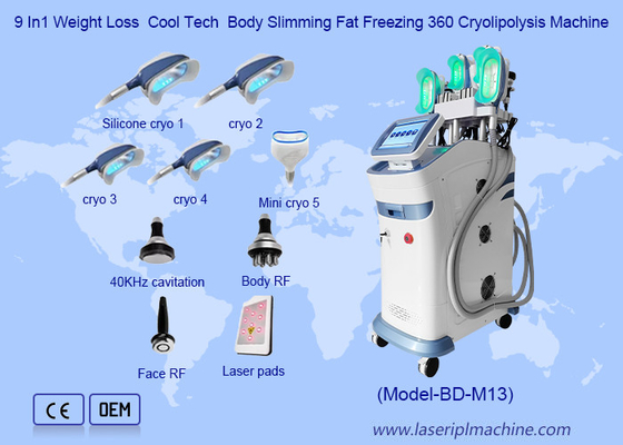 9 In1 Penurunan Berat Badan Cool Tech Body Slimming Fat Freezing 360 Mesin Cryolipolysis