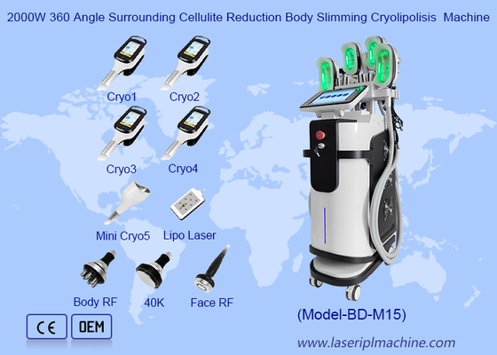2000W 360 Angle Lingkungan Cellulite Reduction Body Slimming Cryolipolisis Mesin