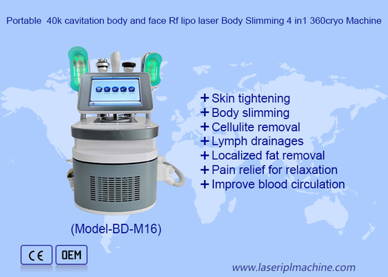 Portable 40k cavitation tubuh dan wajah Rf lipo laser Body Slimming 4in1 360cryo Machine
