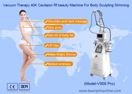 4 dalam 1 360 derajat berputar 40K RF Vacuumm Untuk penurunan berat badan Velashaping Slimming Machine