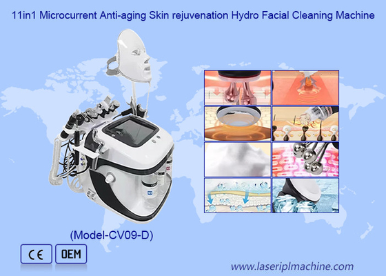 11 dalam 1 pembersih wajah Skin Lifting Rf Hydro Microdermabrasion Mesin untuk mengelupas pembersih dalam
