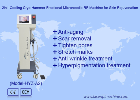 2in1 Cooling Cryo Hammer Fractional Microneedle RF Machine untuk Peremajaan Kulit