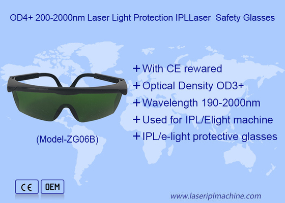 Kacamata Keselamatan Laser IPL OD3+200-2000nm Dengan CE Diberikan Untuk Perlindungan Mata Operator Laser IPL