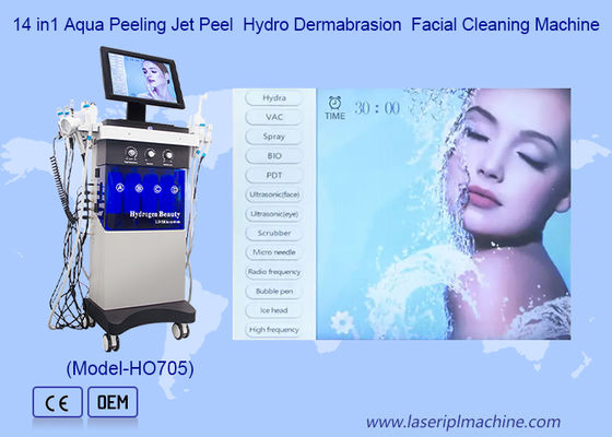 14 In 1 Ultrasonic Scrubber RF Bio Facial Cleaning Hydrodermabrasion Machine