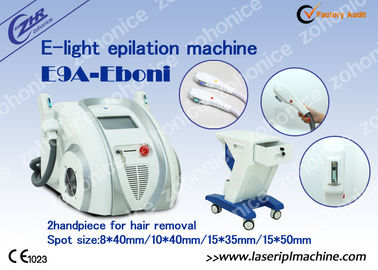 Portable E light IPL RF Dengan Dua E light Handles Untuk Penghapusan Pigmen Depilasi