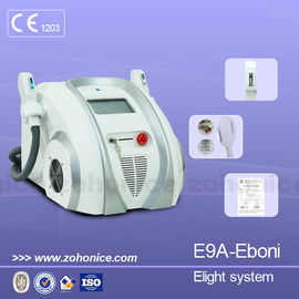 Portable E light IPL RF Dengan Dua E light Handles Untuk Penghapusan Pigmen Depilasi