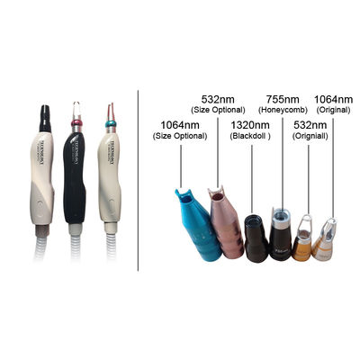 1064 532 1320 755nm Peremajaan Kulit Q Diputar Nd Yag Laser Handle