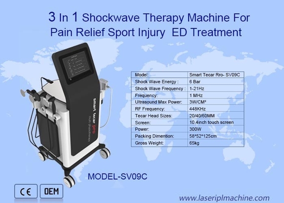 3 In 1 ODM Mesin Terapi Gelombang Kejut Extracorporeal Untuk Ed