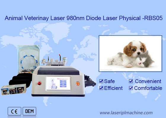 Harga yang bagus Penggunaan Hewan Portable 980nm Diode Laser Machine Fungsi Multifungsi Putih on line