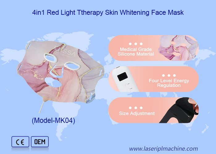 630nm/880nm/590nm/470nm Led Face Mask Light Therapy untuk Red/Yellow/Blue/Infrared Light Mode
