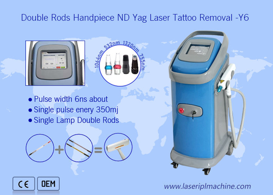 Double Rods Handpiece Q swtich Nd Yag 532nm Mesin Penghapusan Tato Laser Profesional