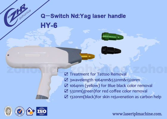 Harga yang bagus 1064nm & 532nm Q - Switch ND YAG  Laser  Tattoo Removal Machine Handle on line