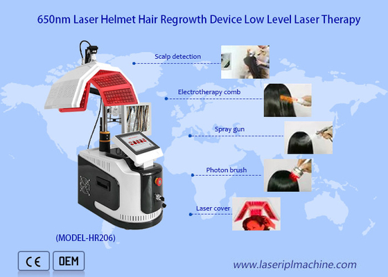 650 nm Diode Laser Mesin Penumbuh Rambut Laser Tingkat Rendah Hair Analyzer