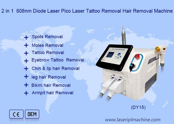 Harga yang bagus Mesin Laser Dioda Spa 808 Nm 2 In 1 Penghilang Bulu Dan Penghilang Tato Picosecond on line