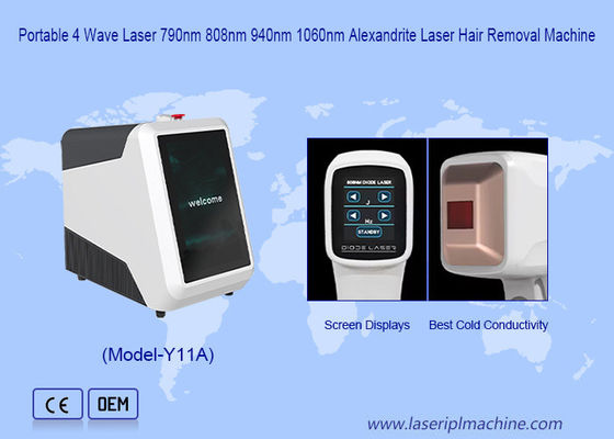 Harga yang bagus Portable 4 Wavelengths Dengan Sistem Pendingin Diode Laser Hair Removal Machine on line