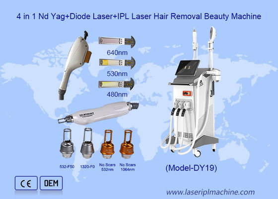 Harga yang bagus 3 IN 1 Nd Yag 808nm Diode Laser Hair Tattoo Removal IPL Mesin Pengobatan Jerawat on line