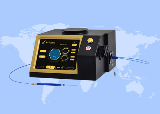 Penghapusan vena varikos Perawatan wasir 980 1470nm Mesin Liposuction Laser Diode Bedah