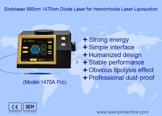 Operasi Laser untuk Penghapusan Sellulit 1470nm 980nm Fiber Optic Diode Laser Liposuction Machine