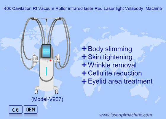 360 Rotating Vacuum RF 40K Cavitation untuk Body Contouring Belly Fat Removal Mesin Velaslim