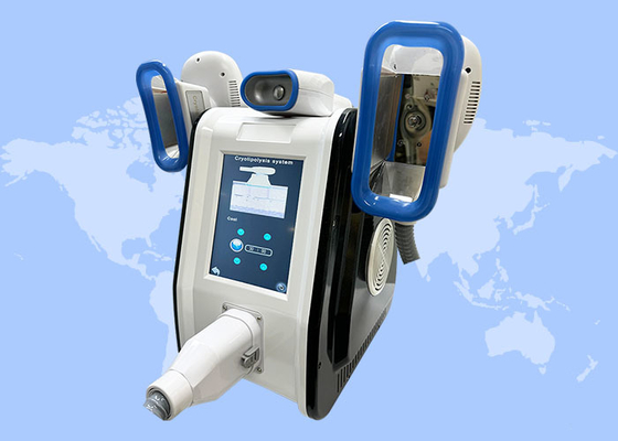 Mesin Cryolipolysis dengan Bantalan Pendingin Pembentuk Dagu dan Tubuh dengan Pegangan Ganda