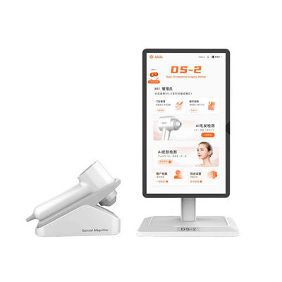 Harga yang bagus 15.6 inci layar sentuh 2 probe 5 bahasa Scalp dan wajah mesin analisis kulit on line