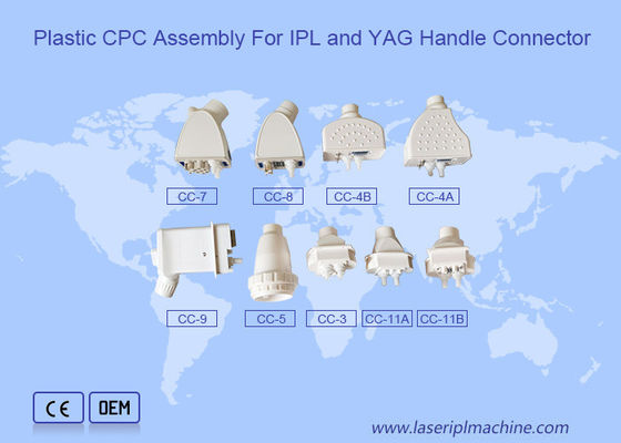 Harga yang bagus Konektor persegi 900W Klinik Plastik CPC Yag Laser IPL Handle on line