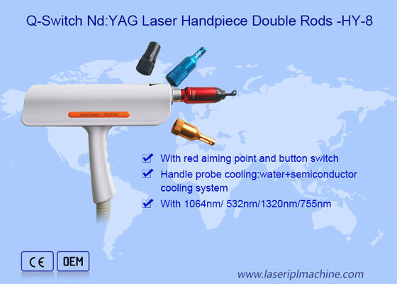 Harga yang bagus Penghapusan Bintik Penghapusan Tato Batang Ganda Q Beralih Nd Yag Laser Handle on line