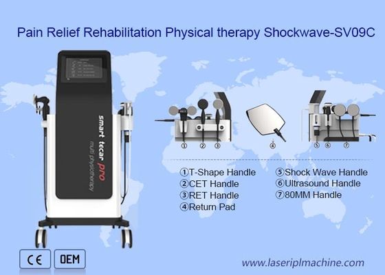 Harga yang bagus Eswt Rf Tecar Diathermy Shockwave Fisioterapi Mesin Untuk Cedera Olahraga on line