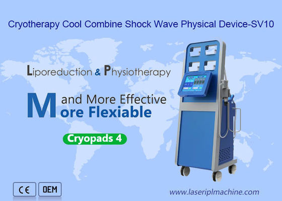Harga yang bagus Cryolipolysis Termal Ems Shockwave Machine Pain Relief Beauty 4 Cool Pads on line